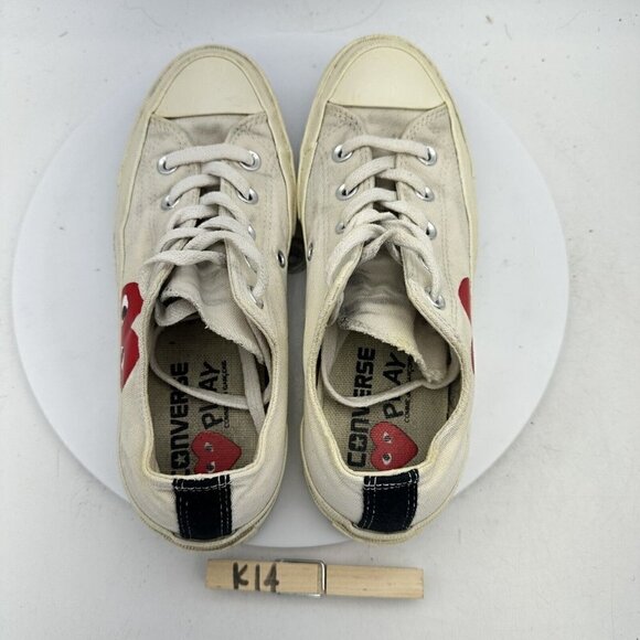 Converse Comme Des Garcons Hidden Heart White Canvas women Sneaker Shoes Size 6 - Picture 12 of 13